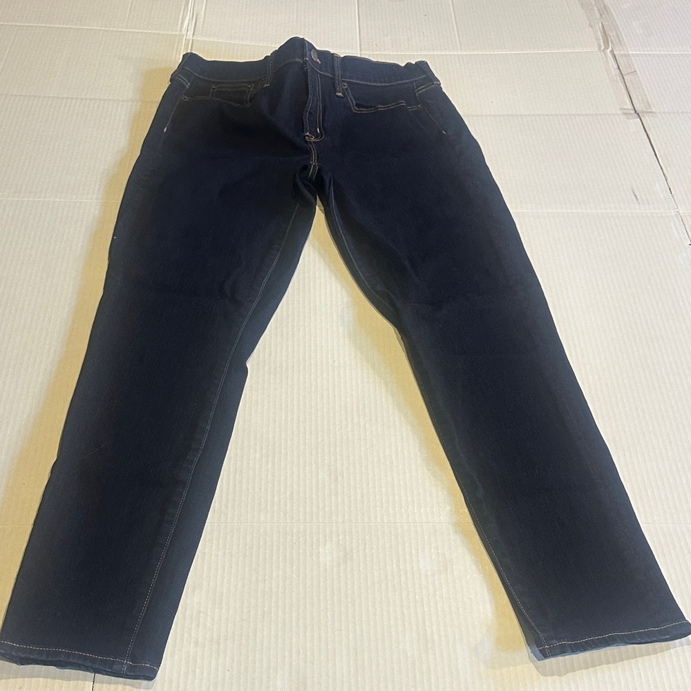 I Crew Factory dark blue denim stretch Jeans 87% cotton zipper multiple pockets